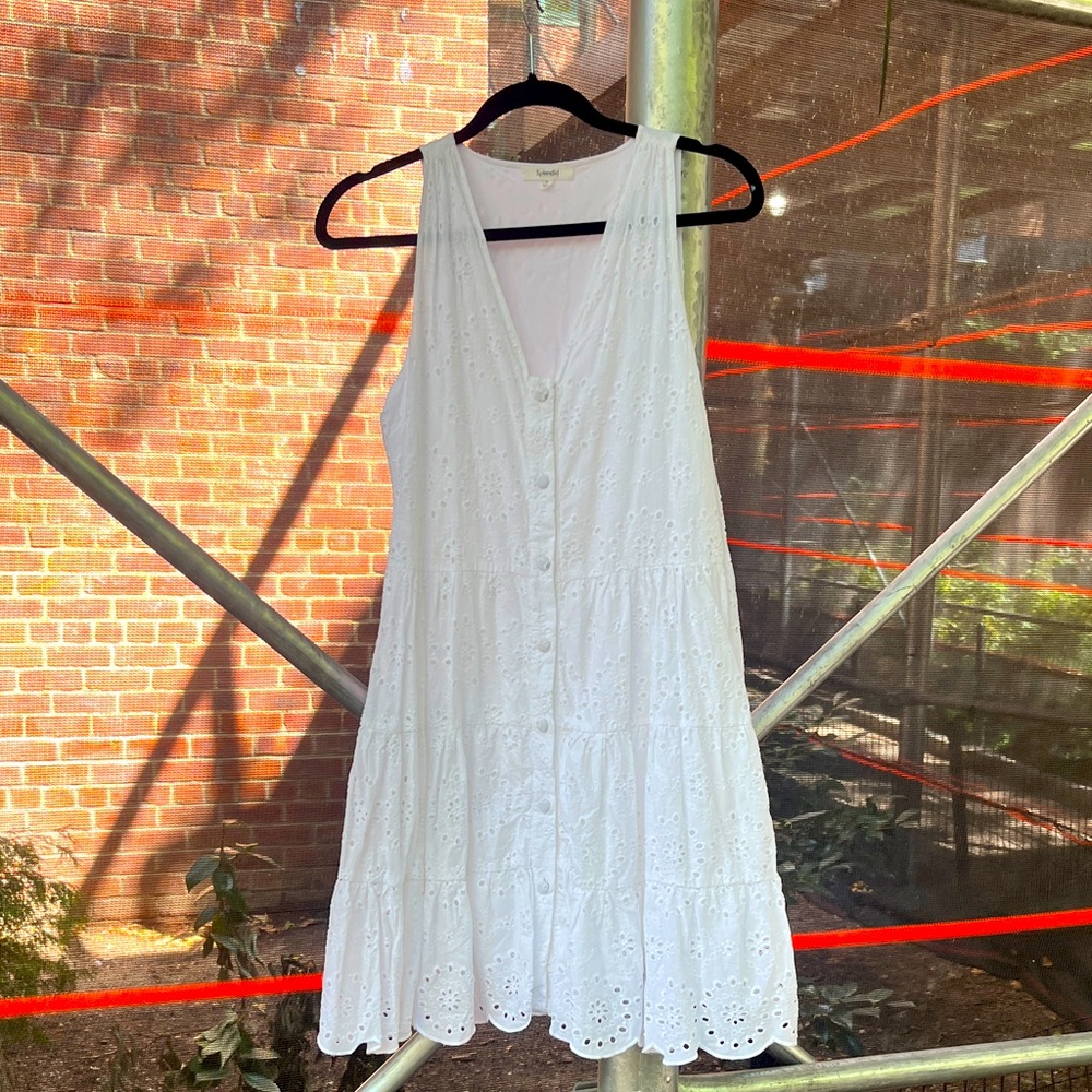 Splendid White Eyelet Sleeveless Dress